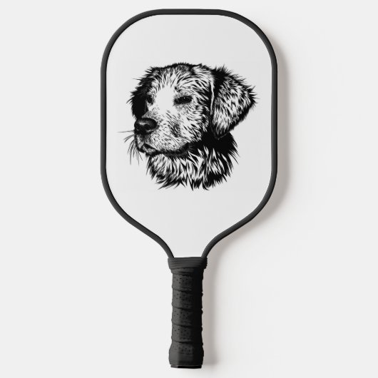 Canine Head schets Pickleball Paddle (Achterkant)