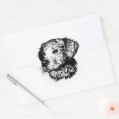 Canine Head schets Ronde Sticker (Envelop)