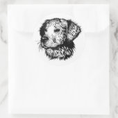 Canine Head schets Ronde Sticker (Tas)