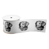 Canine Head schets Satijnen Lint (Spoel)