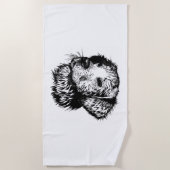 Canine Head schets Strandlaken (Voorkant)