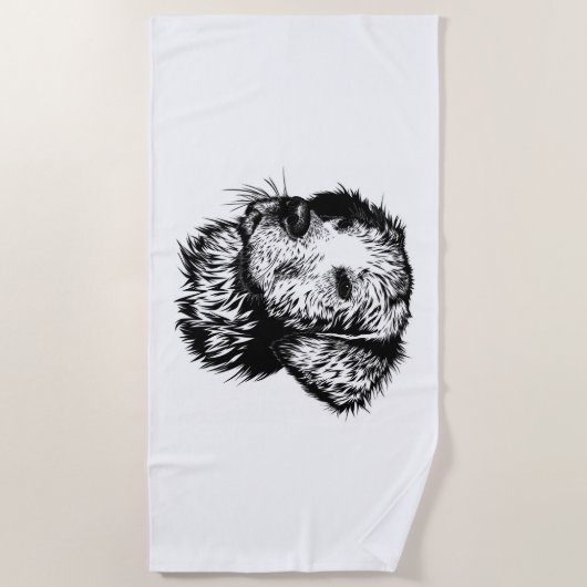 Canine Head schets Strandlaken (Voorkant)