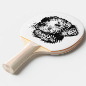 Canine Head schets Tafeltennisbatje (Voorkant Gekanteld)