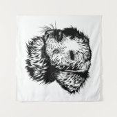 Canine Head schets Wandkleed (Voorkant (horizontaal))