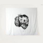 Canine Head schets Wandkleed (Voorkant (horizontaal))