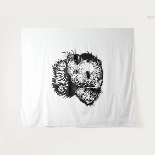 Canine Head schets Wandkleed (Voorkant (horizontaal))