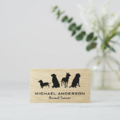 Canine Pack | Dog-opleiding | Achtergrond hout Visitekaartje (Staand voorkant)