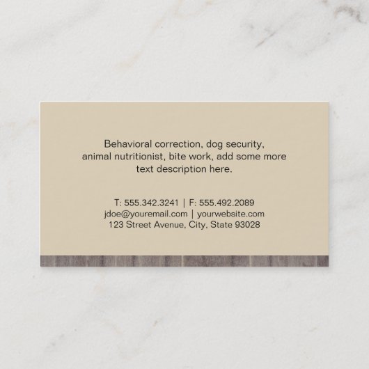 Canine Pack | Dog-opleiding Visitekaartje (Achterkant)