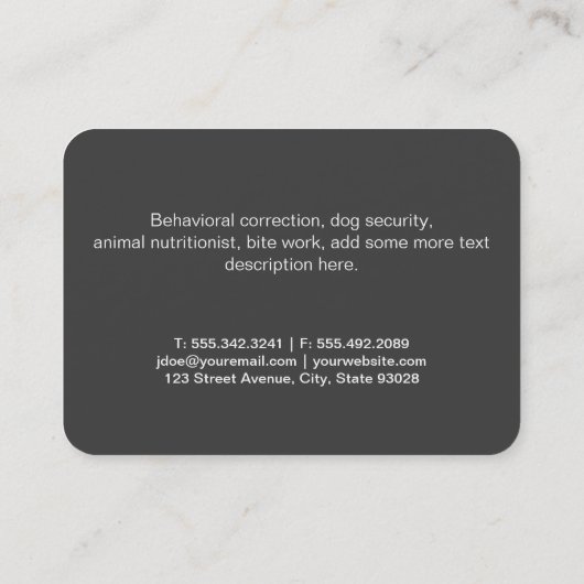 Canine Pack | Dog-opleiding Visitekaartje (Achterkant)