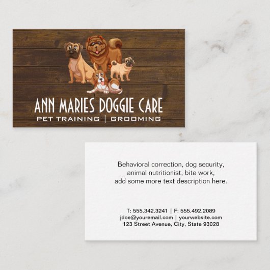 Canine Pack | Doggie-training en -zorg Visitekaartje (Voorkant / Achterkant)