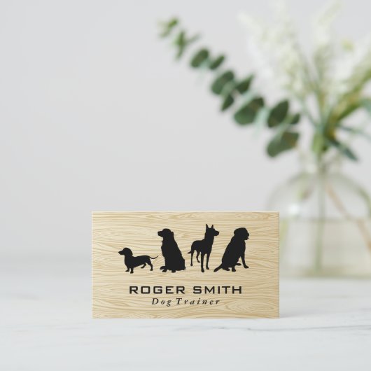 Canine Pack | Hond | Houtkorrels Visitekaartje (Staand voorkant)