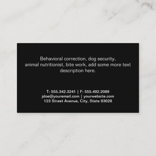 Canine Pack | Hond | Houtkorrels Visitekaartje (Achterkant)