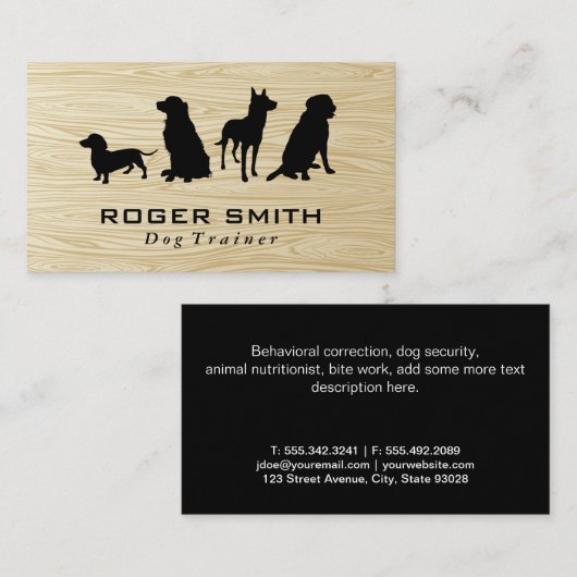 Canine Pack | Hond | Houtkorrels Visitekaartje (Voorkant / Achterkant)