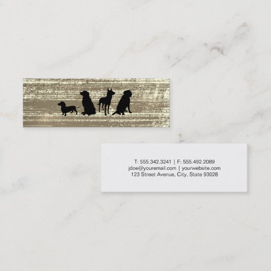 Canine Pack | Honden training rustieke textuur Mini Visitekaartje (Voorkant / Achterkant)