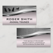 Canine Pack | Roze metallic grijs leer Visitekaartje (Voorkant / Achterkant)