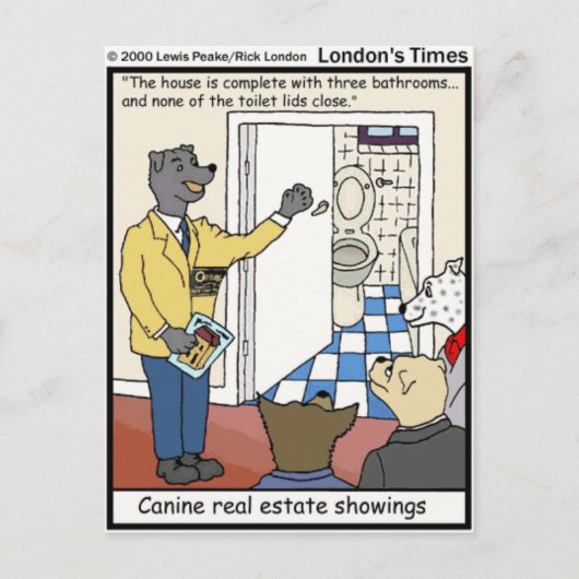 Canine Real Estate Sales Funny Gifts & T - shirts Briefkaart (Voorkant)