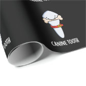 Canine Tooth Funny Dental Pun Dark BG Cadeaupapier (Rol Hoek)