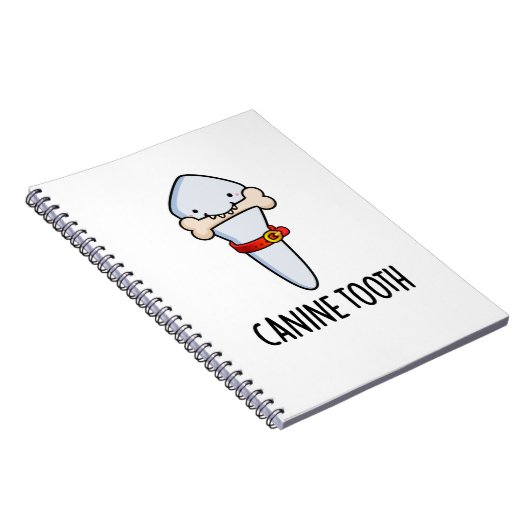 Canine Tooth Funny Dental Pun Notitieboek (Rechterzijde)