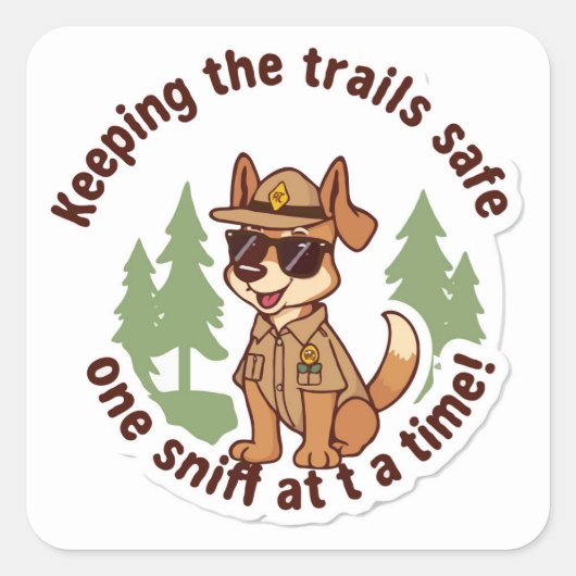 Canine Trail Patrol - Dog's Sniffing Out Adventure Vierkante Sticker (Voorkant)