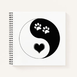 Canine Yin Yang Heart en Dog Paws Notitieboek