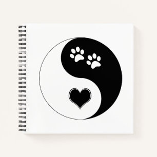 Canine Yin Yang Heart en Dog Paws Notitieboek