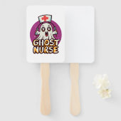Canine zorg op Halloween Een Spooky Verpleegkundig Handwaaier (Voorkant en achterkant)