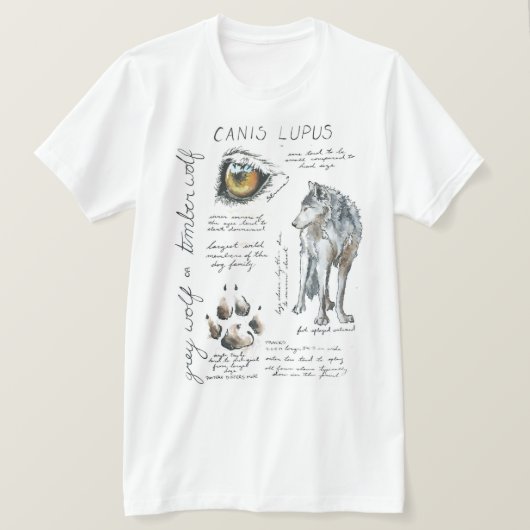 Canis Lupus Wolf Illustration T-Shirt (Design voorkant)