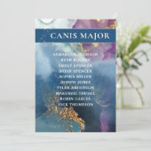 Canis Major Table Number Celestial Seating Chart Kaart (Staand voorkant)