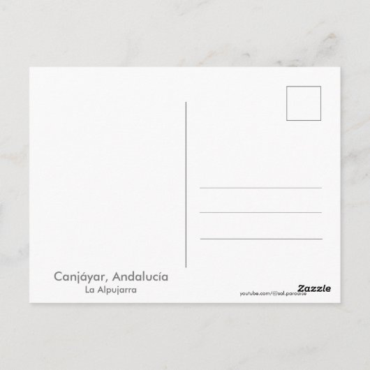 Canjayar, Andalusië (Spanje) Briefkaart (Achterkant)