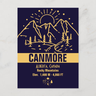 Canmore, Alberta Canada Minimalist Mountain Briefkaart