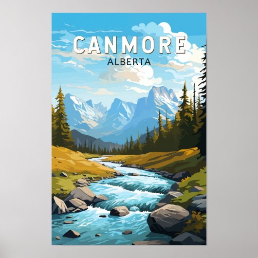 Canmore Canada Reizen Kunst Vintage Poster (Voorkant)