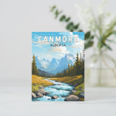 Canmore Canada Travel Art Vintage Briefkaart (Staand voorkant)