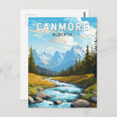 Canmore Canada Travel Art Vintage Briefkaart (Voorkant / Achterkant)