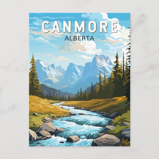 Canmore Canada Travel Art Vintage Briefkaart (Voorkant)