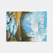 Canmore Canada Travel Art Vintage Fleece Deken (Voorkant (Horizontaal))
