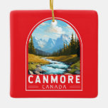Canmore Canada Travel Art Vintage Keramisch Ornament<br><div class="desc">Canmore retro vector reisontwerp. Canmore is een stad in de Rocky Mountains in Alberta,  ten westen van Calgary. Het is bekend van de slepende toppen als de Three Sisters en Ha Ling Peak.</div>