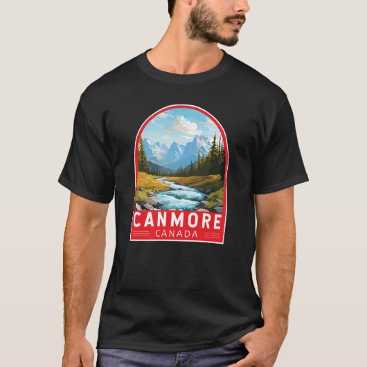 Canmore Canada Travel Art Vintage T-shirt (Voorkant)