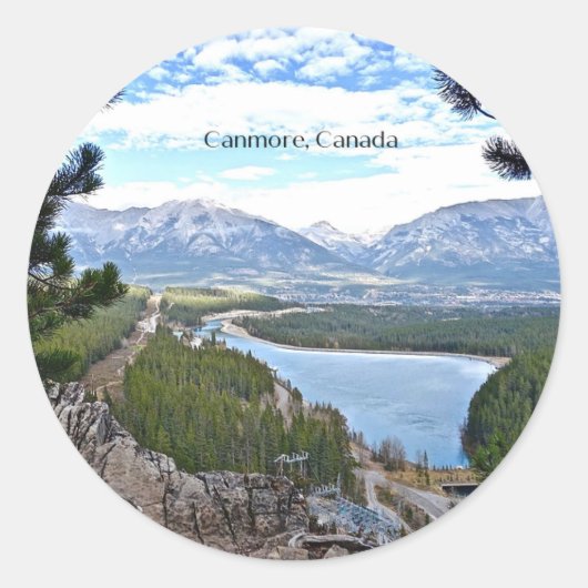 Canmore, schilderachtig Canadese foto Ronde Sticker (Voorkant)