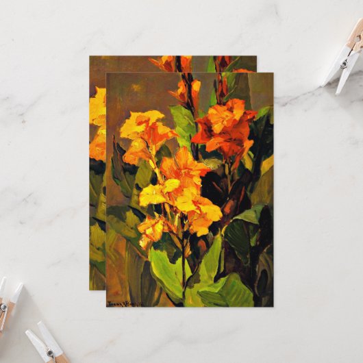 Canna-lelies, bloemenschilderij van Franz Bischoff Kaart (Voorkant / Achterkant in situ)