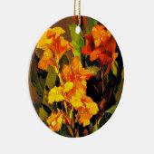 Canna Lilies, bloemschilderij van Franz Bischoff, Keramisch Ornament (Rechts)