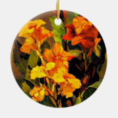 Canna Lilies, bloemschilderij van Franz Bischoff, Keramisch Ornament (Achterkant)