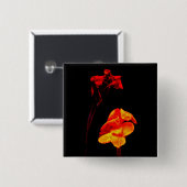 Canna Lilies op Black Vierkante Button 5,1 Cm (Voorkant /achterkant)
