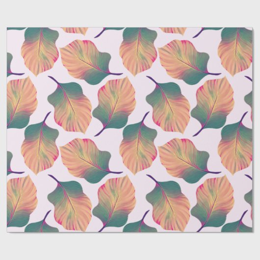 Canna Tropicanna Leaves in Pastel Cadeaupapier (Vlak)