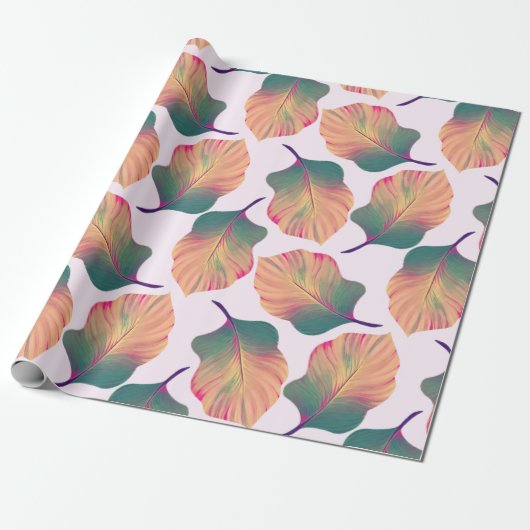 Canna Tropicanna Leaves in Pastel Cadeaupapier (Uitgerold)