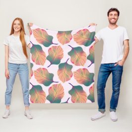 Canna Tropicanna Leaves in Pastel Fleece Deken