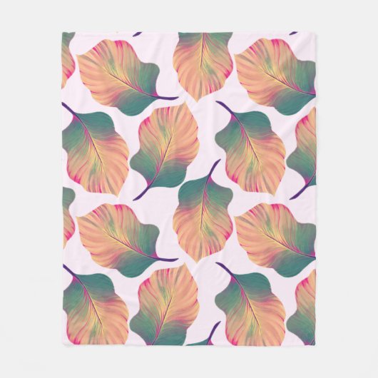 Canna Tropicanna Leaves in Pastel Fleece Deken (Voorkant)