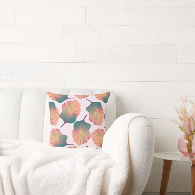 Canna Tropicanna Leaves in Pastel Kussen (Bank)