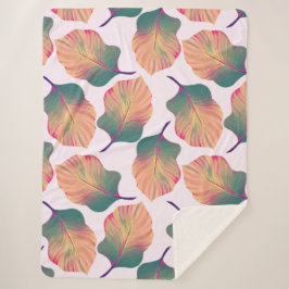 Canna Tropicanna Leaves in Pastel Sherpa Deken