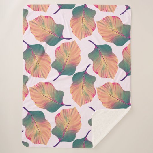 Canna Tropicanna Leaves in Pastel Sherpa Deken (Voorkant)