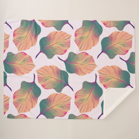 Canna Tropicanna Leaves in Pastel Sherpa Deken (Voorkant (horizontaal))